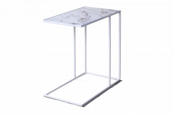Журнальный столик Stone 018 (Прямоугольный) Металл/Керамика 500 Белый в Комарье - komare.mebel54.com | фото