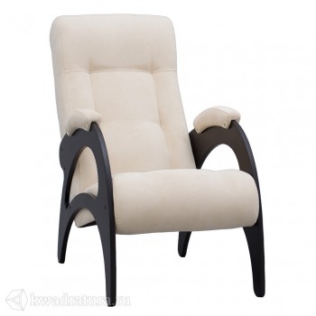Кресло для отдыха Неаполь Модель 9 без лозы (Венге-эмаль/Ткань Ваниль Verona Vanilla) в Комарье - komare.mebel54.com | фото