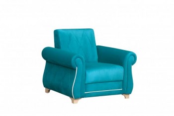 Кресло для отдыха "Порто" (велюр киви бирюза / микровельвет крем) в Комарье - komare.mebel54.com | фото