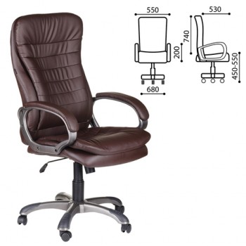 Кресло офисное BRABIX Omega EX-589 (коричневое) в Комарье - komare.mebel54.com | фото