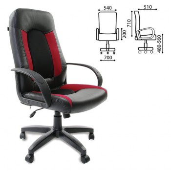 Кресло офисное BRABIX Strike EX-525 (черно-красный) в Комарье - komare.mebel54.com | фото