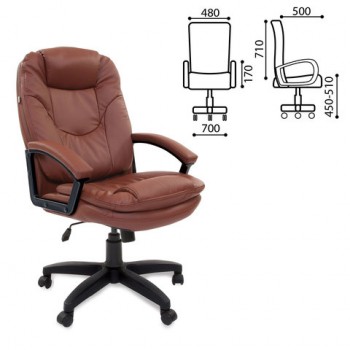 Кресло офисное BRABIX Trend EX-568 (коричневый) в Комарье - komare.mebel54.com | фото