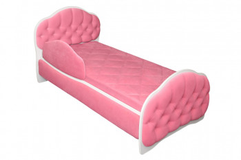 Кровать 160 Гармония 89 Розовый (мягкий бортик) в Комарье - komare.mebel54.com | фото