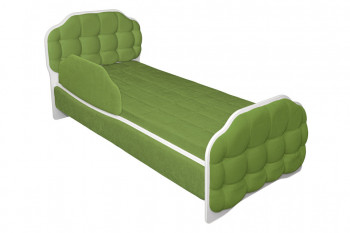 Кровать 170 Атлет 76 Зелёный (мягкий бортик) в Комарье - komare.mebel54.com | фото