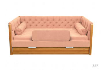 Кровать 180 серии Леди + ящик 15 Бледно-розовый (мягкий бортик/подушка валик) в Комарье - komare.mebel54.com | фото