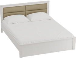 Кровать Элана 1400 с основанием Бодега белая в Комарье - komare.mebel54.com | фото