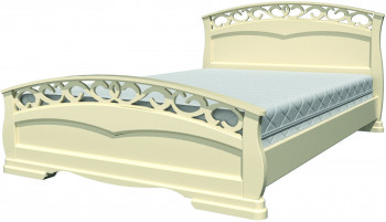 Кровать Грация-1 из массива сосны 1600*2000 Слоновая кость в Комарье - komare.mebel54.com | фото