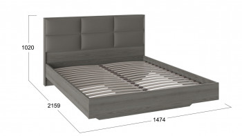 Кровать «Либерти» с мягким изголовьем и подъемным механизмом Хадсон/Ткань Грей/1400 в Комарье - komare.mebel54.com | фото