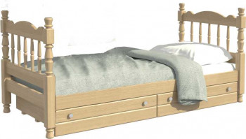 Кровать одинарная Аленка из массива сосны 800*1890 Сосна в Комарье - komare.mebel54.com | фото