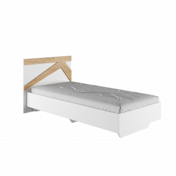 Кровать односпальная 0,9м Теодора (белый/дуб крафт золотой) в Комарье - komare.mebel54.com | фото