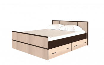 Кровать Сакура с настилом и ящиками 1,4 (Венге/Лоредо) в Комарье - komare.mebel54.com | фото