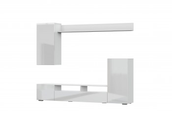 Мебель для гостиной МГС 4 (Белый/Белый глянец) в Комарье - komare.mebel54.com | фото