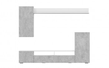 Мебель для гостиной МГС 4 (Белый/Цемент светлый) в Комарье - komare.mebel54.com | фото