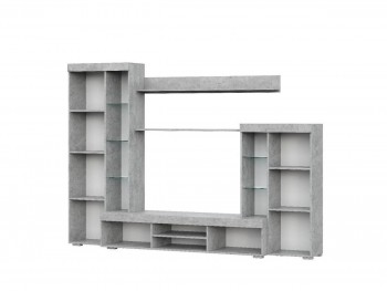 Мебель для гостиной МГС 5 Цемент светлый / Белый в Комарье - komare.mebel54.com | фото