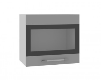 Ройс ВПГСФ 500 Шкаф верхний горизонтальный со стеклом с фотопечатью высокий (Графит софт/корпус Серый) в Комарье - komare.mebel54.com | фото