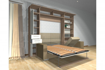 Шкаф-кровать с диваном Каролина в Комарье - komare.mebel54.com | фото