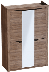 Шкаф трехдверный Соренто Дуб стирлинг/Кофе структурный матовый в Комарье - komare.mebel54.com | фото